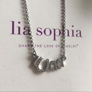 NWT Ret. Lia Sophia Rhinestone “Lucky U” Necklace
